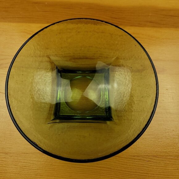 Vintage‎ MCM Hazel Atlas Avacado Green 6in Peppblestone Textured Bowl Footed - Picture 3 of 7